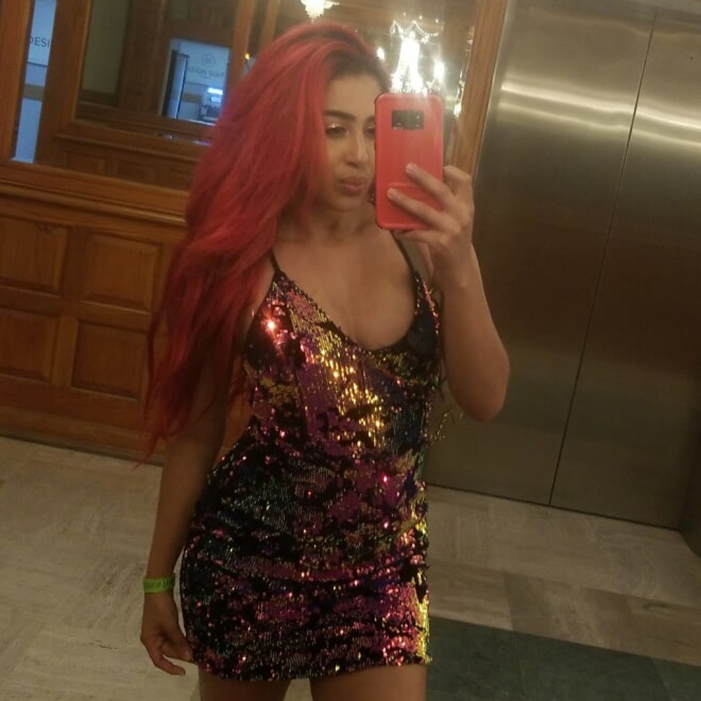 Sequin Mini dress with multi color really cute - Picture 3 of 4